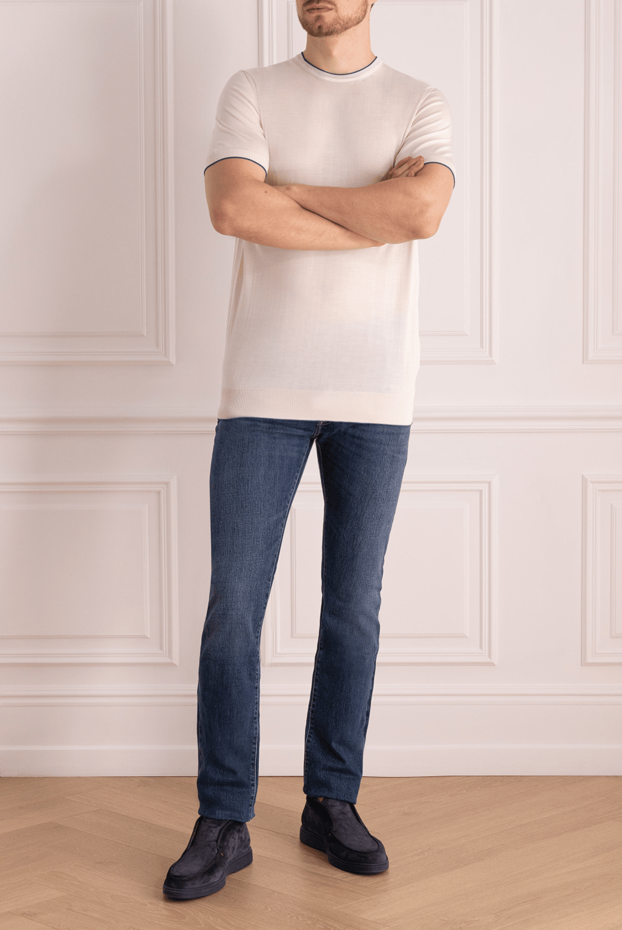 Cesare di Napoli man white silk jumper for men buy with prices and photos 173286 - photo 2