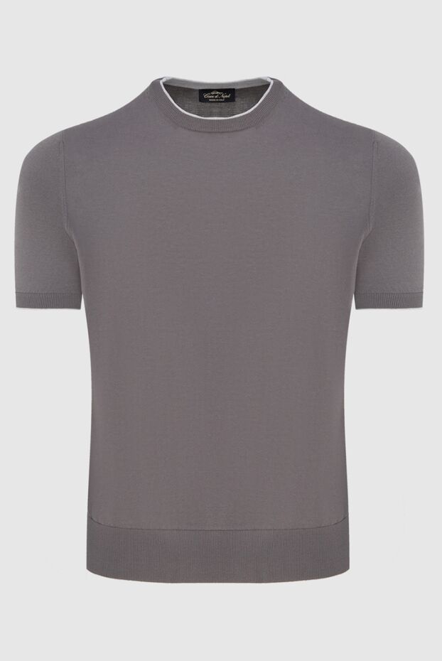 Brown men's jumper with short sleeves (markdown) - photo 1