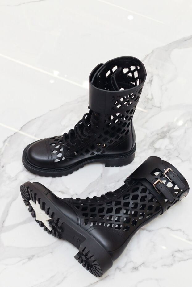 Dior d-trap leather boots black for women 173319 - photo 2