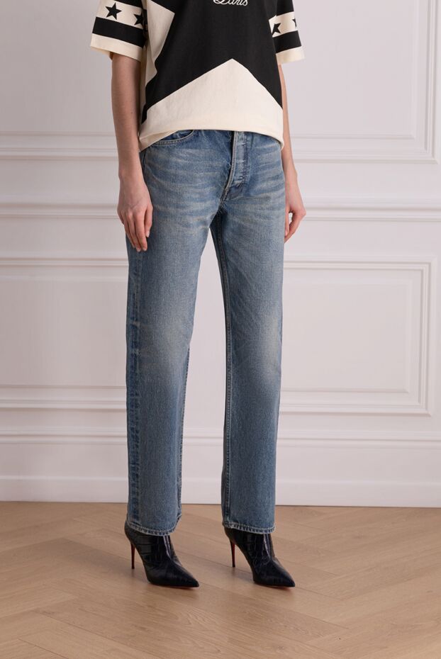 Celine blue women's jeans with scuffs 173350 - photo 3