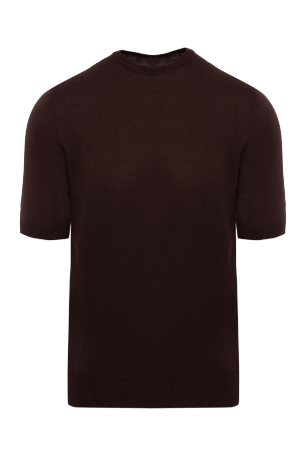 Cesare di Napoli men's chocolate-colored knitted jumper with short sleeves (markdown) 196523 - photo 1