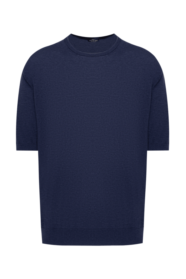 Cesare di Napoli man cotton short sleeve jumper blue for men buy with prices and photos 173436 - photo 1