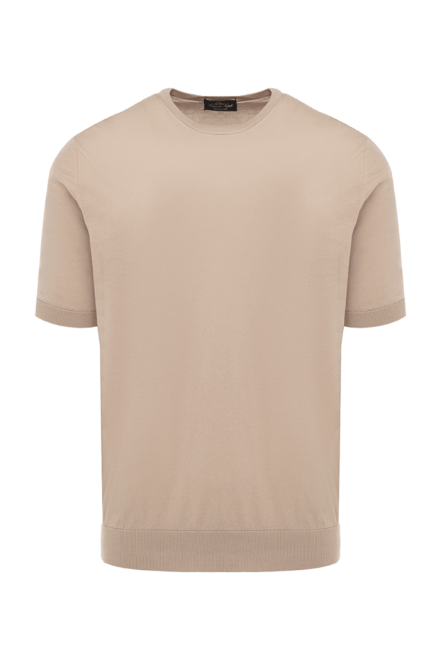 Cesare di Napoli man cotton short sleeve jumper beige for men buy with prices and photos 173448 - photo 1