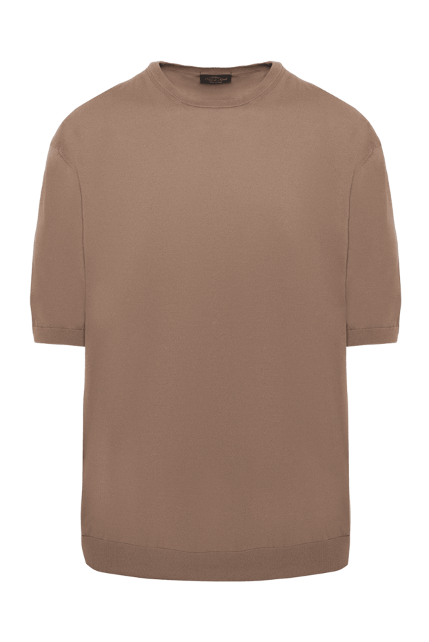 Cesare di Napoli man cotton short sleeve jumper brown for men buy with prices and photos 173450 - photo 1