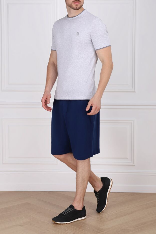 Cesare di Napoli man cotton shorts for men, blue buy with prices and photos 173451 - photo 2