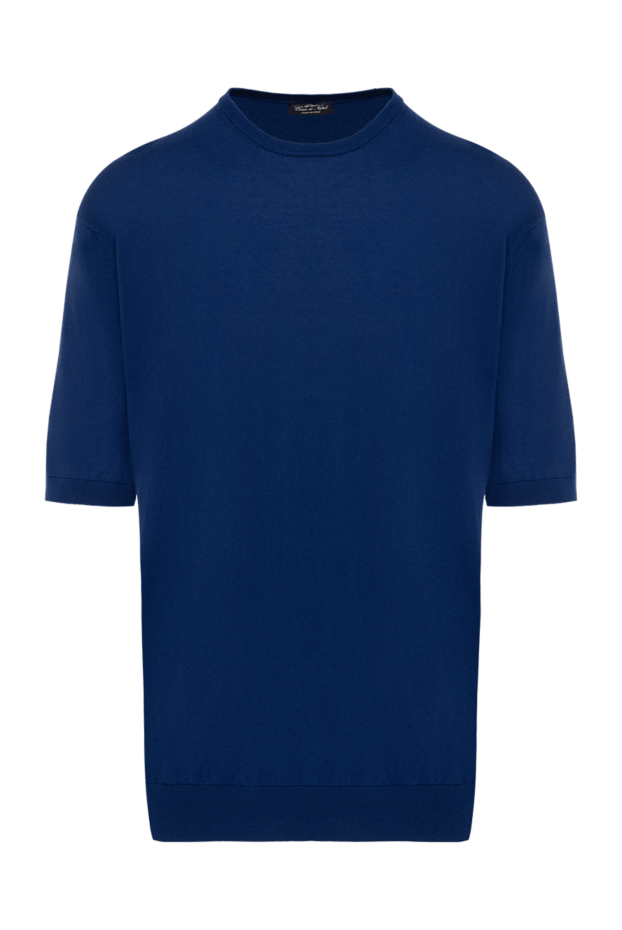 Cesare di Napoli man cotton short sleeve jumper blue for men buy with prices and photos 173452 - photo 1