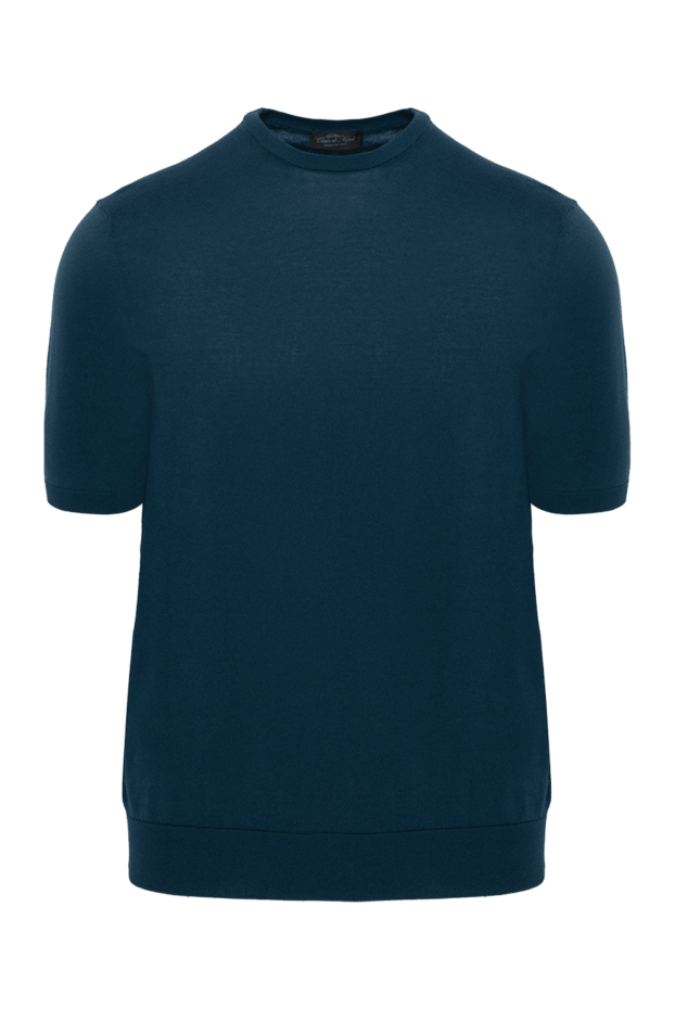 Cesare di Napoli man blue short sleeve cotton jumper for men buy with prices and photos 173456 - photo 1