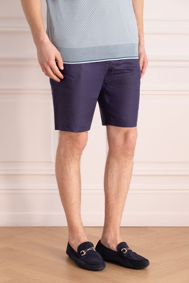 Loro Piana шорти із льону фіолетові чоловічі 173461 - фото 3
