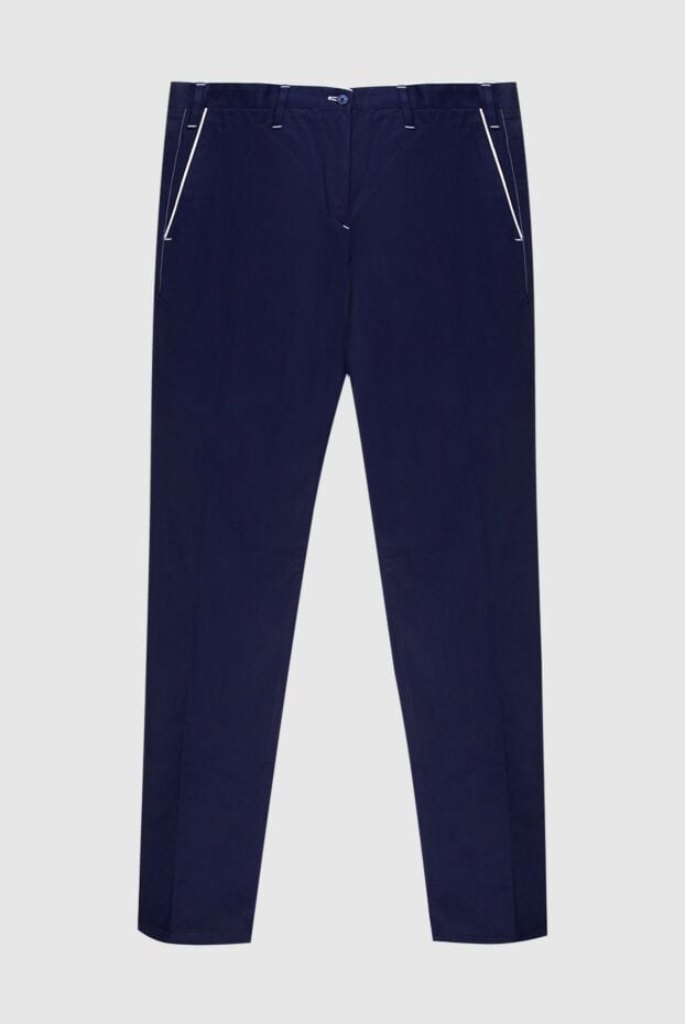 Stefano Ricci men's blue cotton pants with white inserts 173503 - photo 1