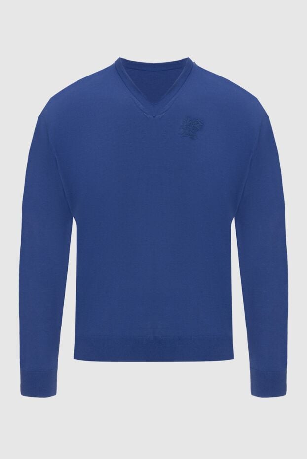 Stefano Ricci blue cotton v-neck pullover (markdown) 195649 - photo 1