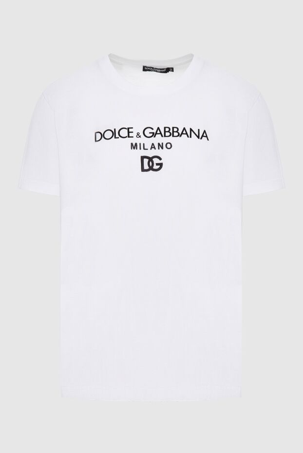 Dolce & Gabbana мужские футболка из хлопка белая мужская купить с ценами и фото 173567 - фото 1