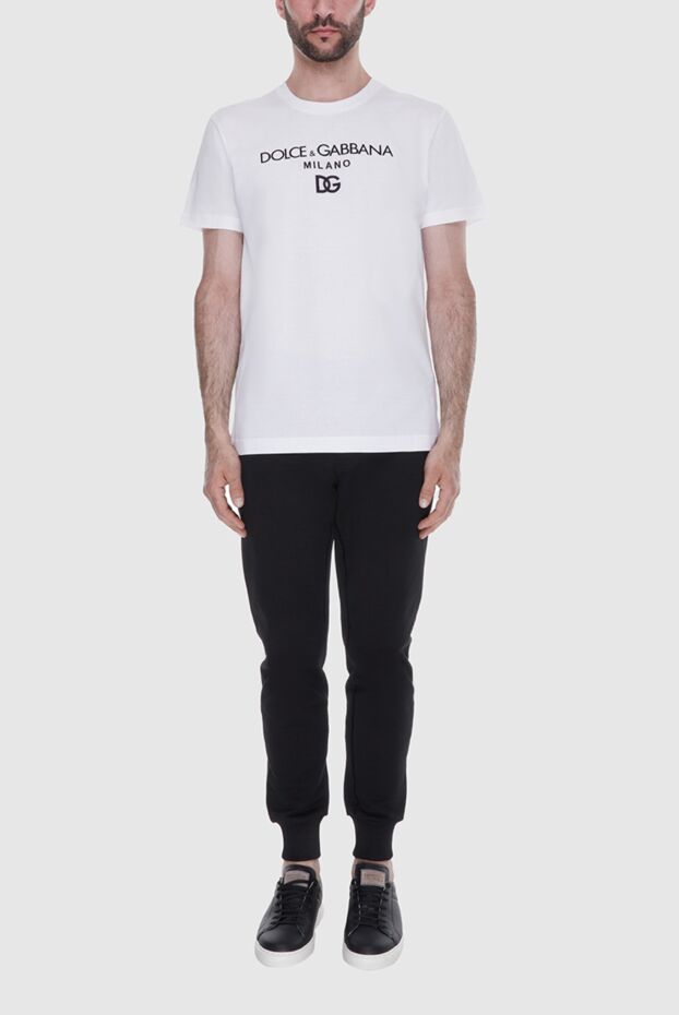 Dolce & Gabbana мужские футболка из хлопка белая мужская купить с ценами и фото 173567 - фото 2