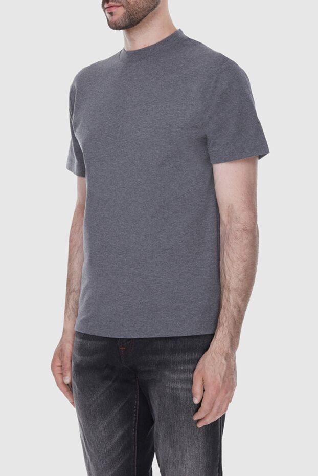 Loro Piana t-shirt in melange grey color made of thick cotton jersey 173576 - photo 3