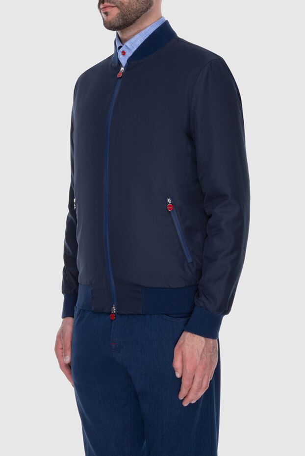 Kiton men's blue bomber jacket with double zipper puller 173598 - photo 3