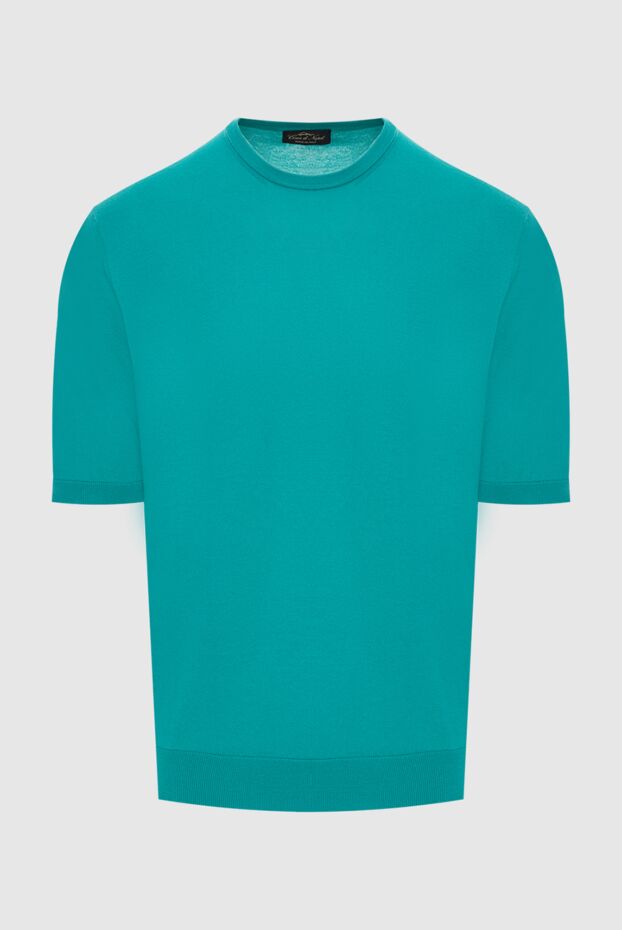 Cesare di Napoli man short sleeve jumper in cotton green for men buy with prices and photos 173643 - photo 1