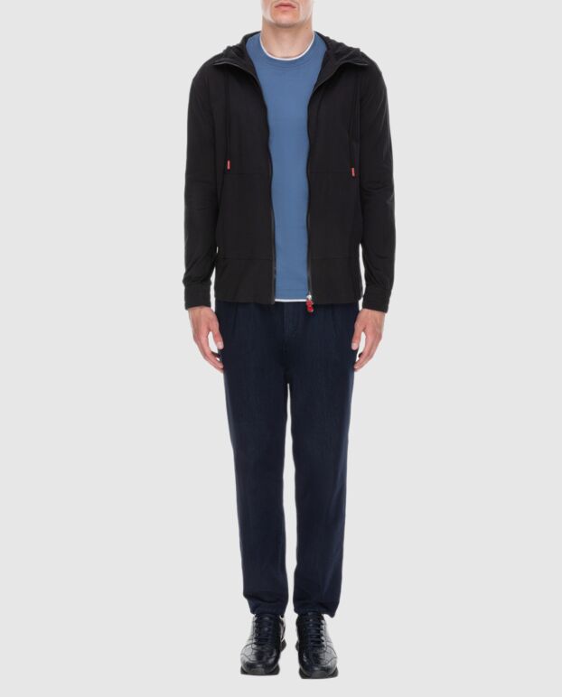 Kiton sports sweatshirt for men cotton black with a hood 173656 - photo 2