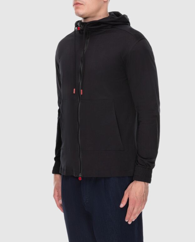 Kiton sports sweatshirt for men cotton black with a hood 173656 - photo 3