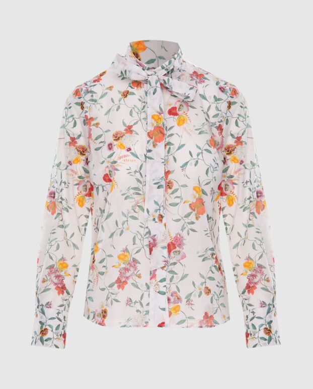 Zimmermann women's white cotton shirt with floral print 173674 - photo 1