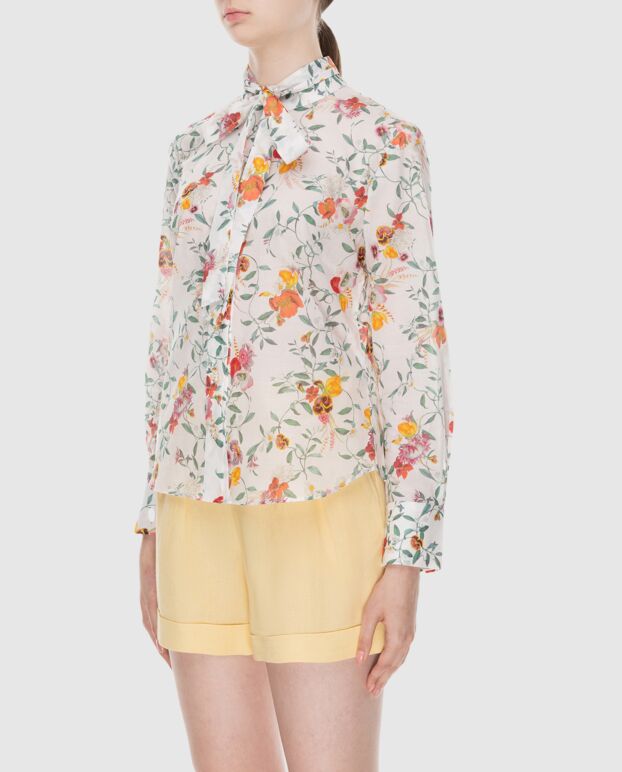 Zimmermann women's white cotton shirt with floral print 173674 - photo 3