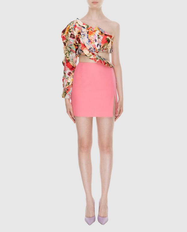 Zimmermann women's beige one-shoulder top with floral print 173681 - photo 2