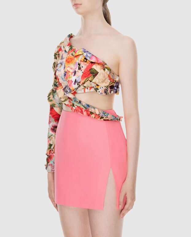 Zimmermann women's beige one-shoulder top with floral print 173681 - photo 3