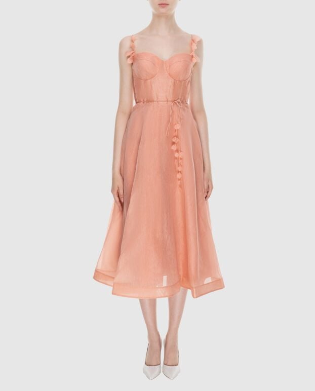 Zimmermann women's pink midi dress with corset top 173685 - photo 2