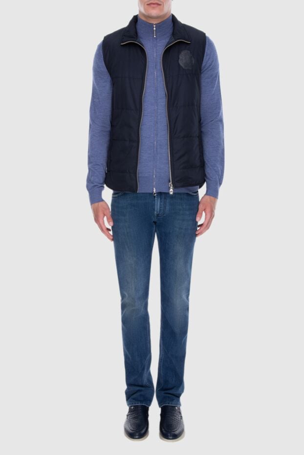 Billionaire men's blue vest with logo and pockets 173692 - photo 2