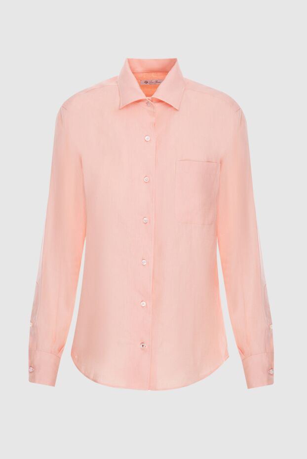 Women's linen shirt light pink - photo 1