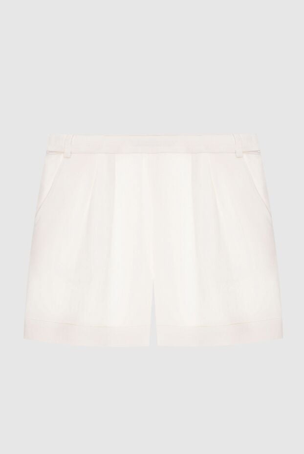 Loro Piana women's white linen shorts with a belt 173702 - photo 1