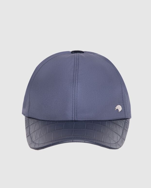 Stefano Ricci blue alligator leather and silk cap for men 173710 - photo 1