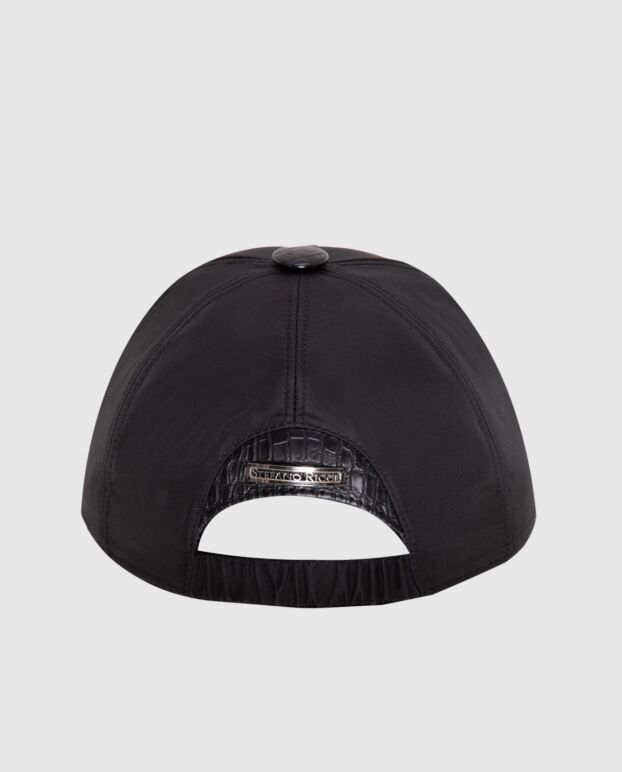 Stefano Ricci black alligator leather and silk cap for men 173712 - photo 3