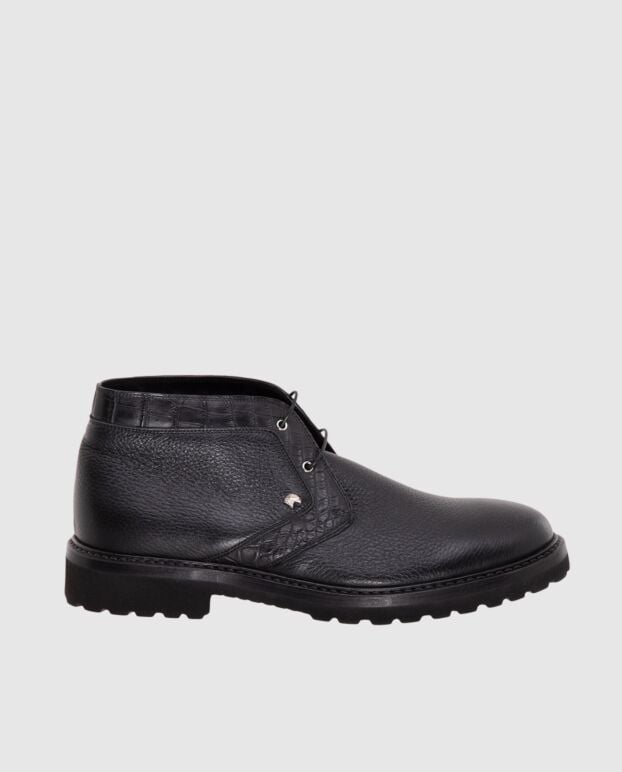 Stefano Ricci men's black boots made of textured leather 173717 - photo 1