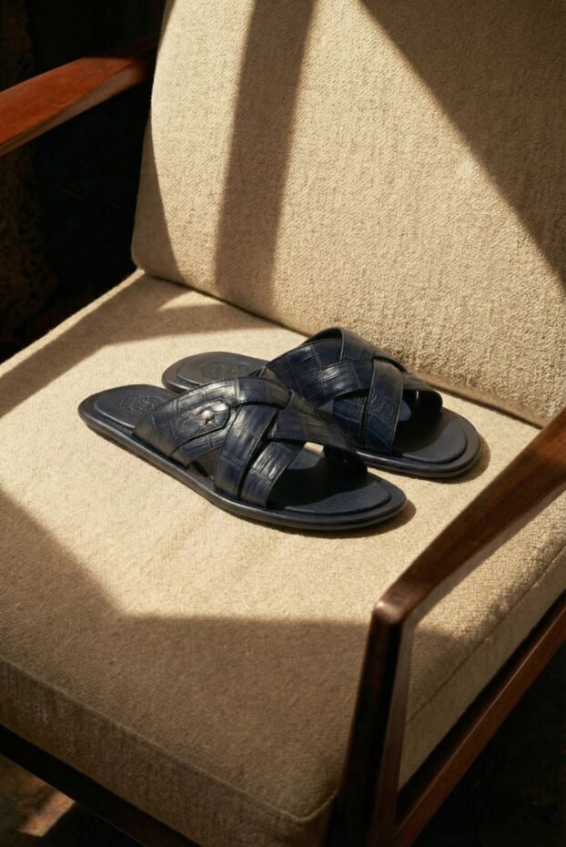 Stefano Ricci men's dark blue alligator slippers 173723 - photo 2
