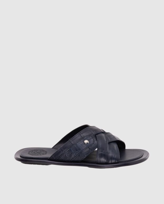 Stefano Ricci men's dark blue alligator slippers 173723 - photo 1
