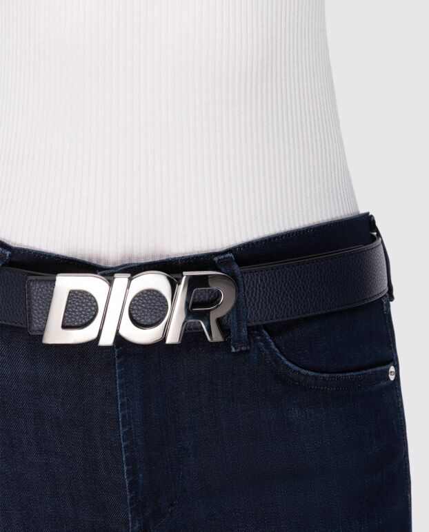 Dior women's blue leather belt with logo 173775 - photo 3