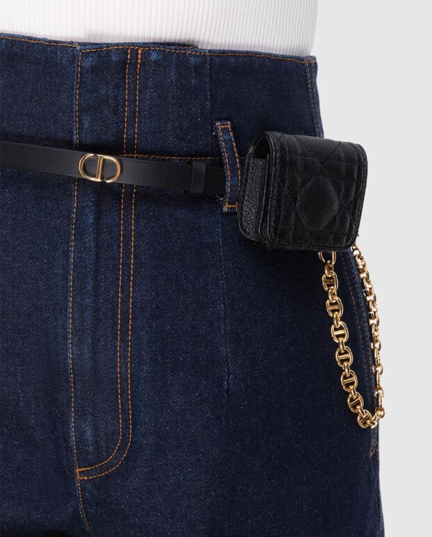 Dior black leather belt for women with logo 173776 - photo 3