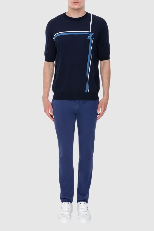 Zilli men's jeans in deep blue with branded patch 173845 - photo 2