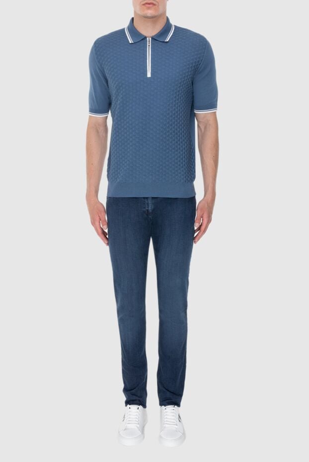 Zilli straight leg jeans in rich blue with contrast trim 173846 - photo 2
