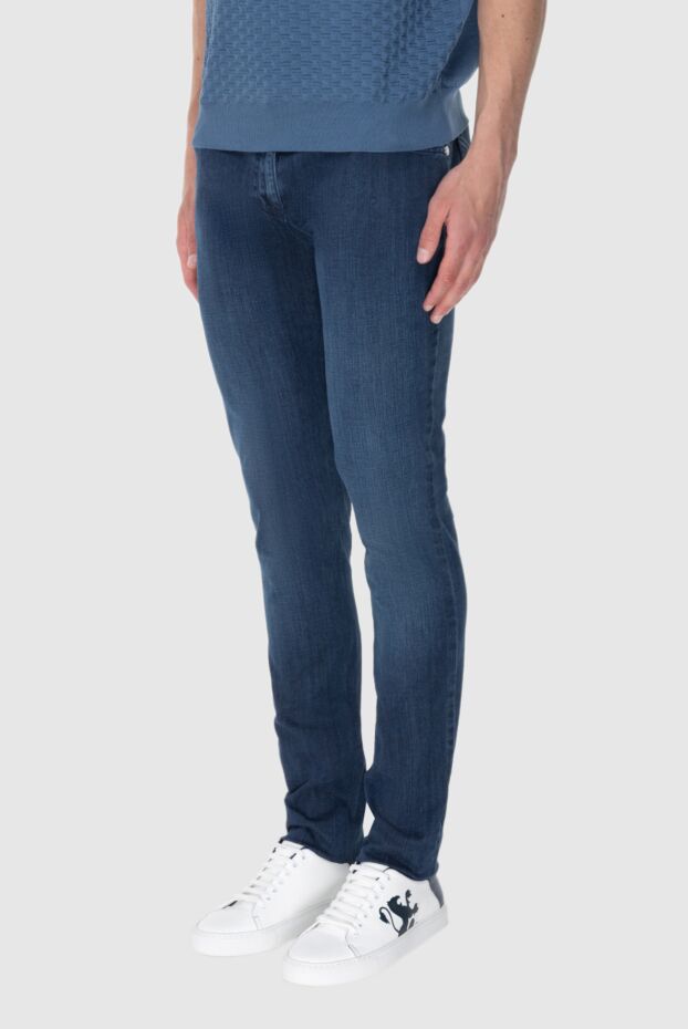 Zilli straight leg jeans in rich blue with contrast trim 173846 - photo 3