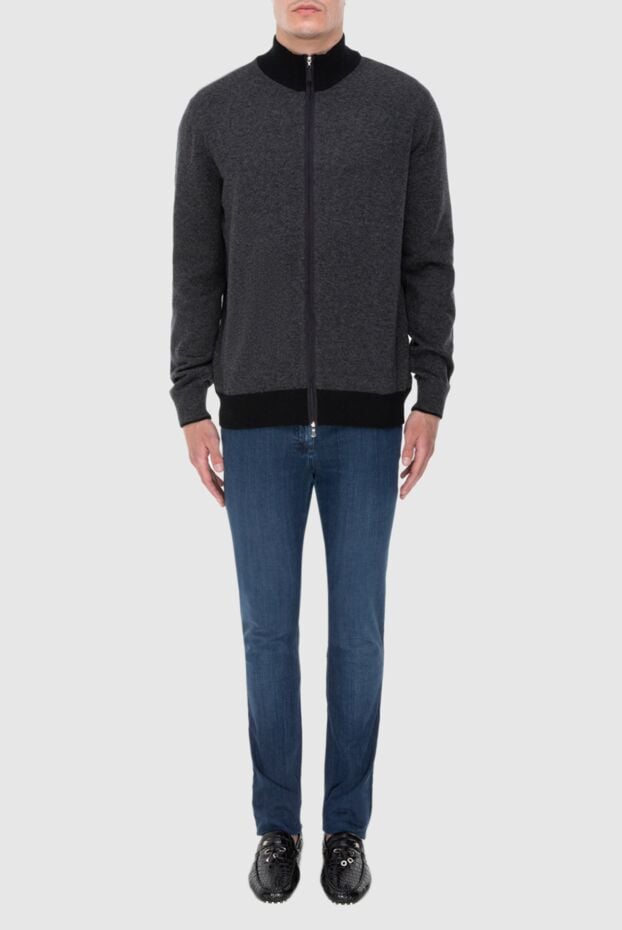 Zilli cotton jeans with red button and contrast stitching 173847 - photo 2