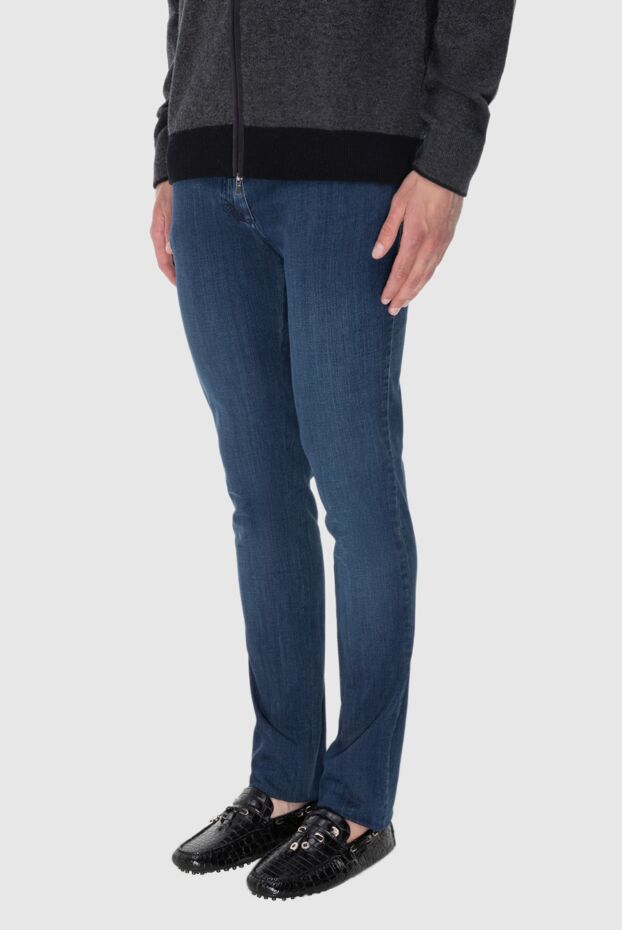 Zilli cotton jeans with red button and contrast stitching 173847 - photo 3