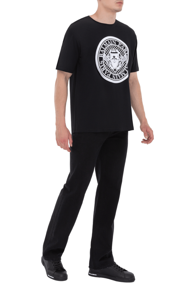 Balmain man black cotton t-shirt for men buy with prices and photos 173852 - photo 2