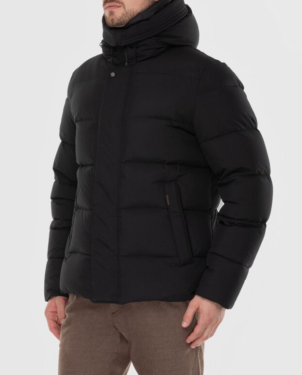 Moorer black men's jacket with a hood 173869 - photo 3