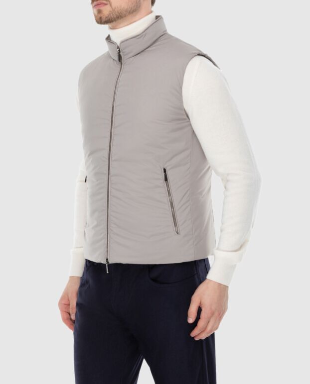 Moorer men's gray vest with zippered pockets 173876 - photo 3