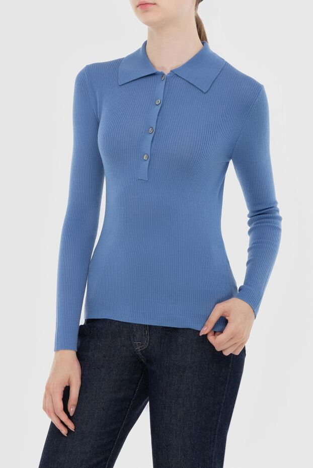 P.A.R.O.S.H. woman blue wool polo shirt for women buy with prices and photos 173922 - photo 2