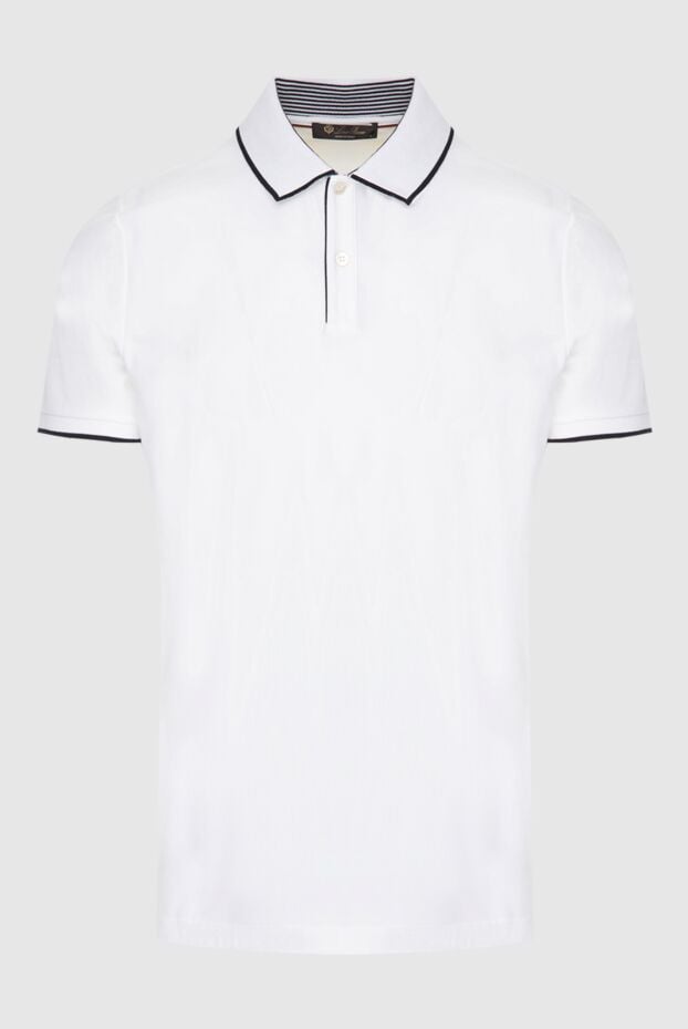 Loro Piana white polo shirt with contrast piping for men 173971 - photo 1