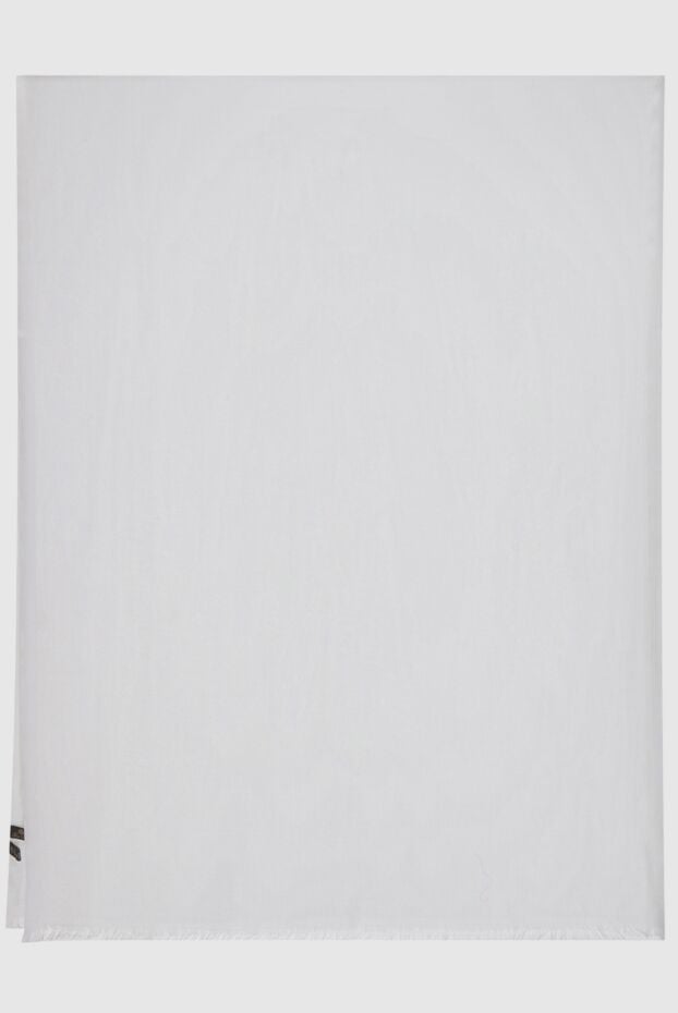 Loro Piana women's white long scarf with small fringe 173990 - photo 3