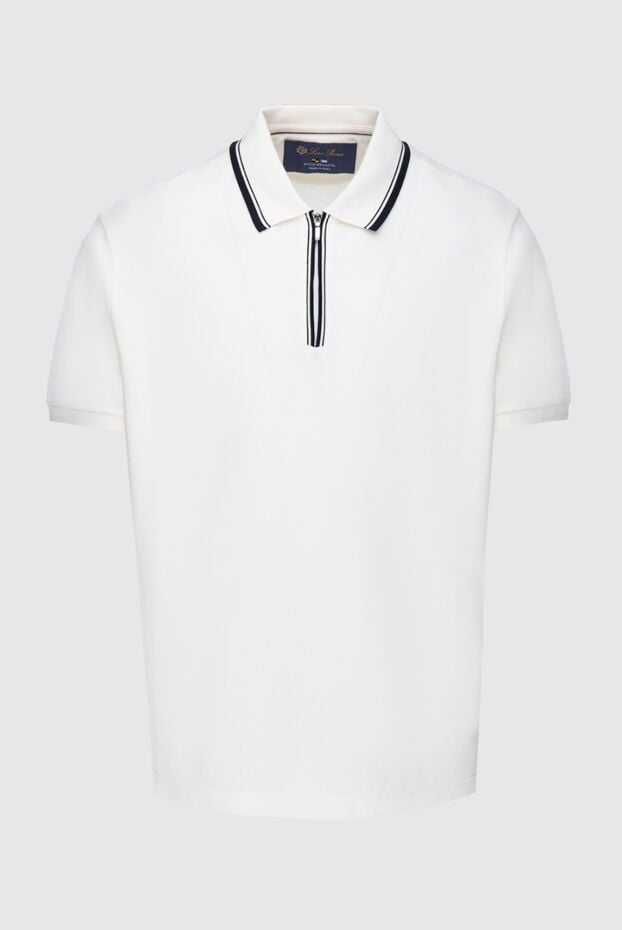 Loro Piana white polo shirt with contrast trim and zipper for men 174009 - photo 1