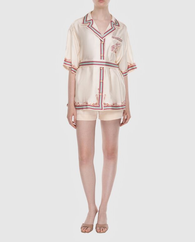 Zimmermann women's silk beige shirt with a belt and floral print 174047 - photo 2
