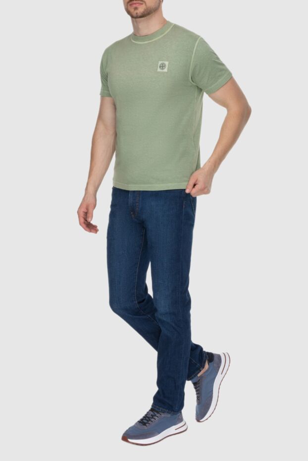 Stone Island man green cotton t-shirt for men buy with prices and photos 174096 - photo 2